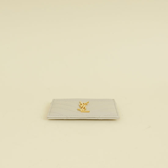 YSL Blanc Vintage Cassandre Matelasse Card Case