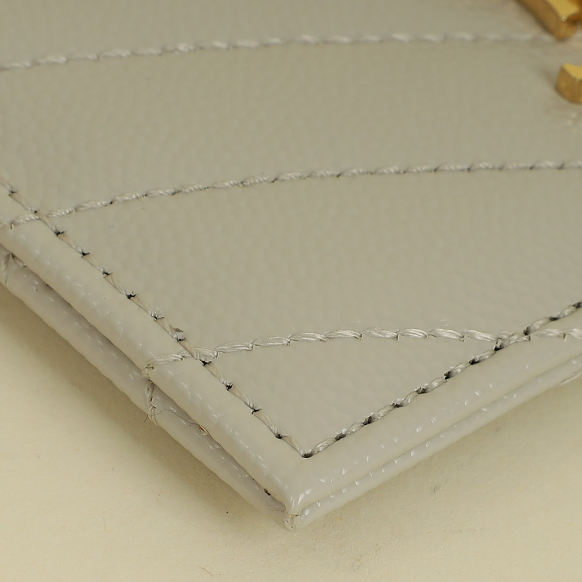 YSL Blanc Vintage Cassandre Matelasse Card Case