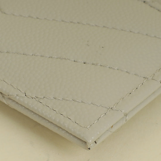 YSL Blanc Vintage Cassandre Matelasse Card Case