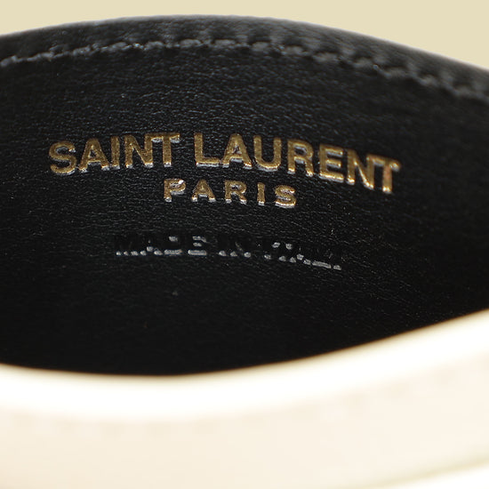 YSL Blanc Vintage Cassandre Matelasse Card Case