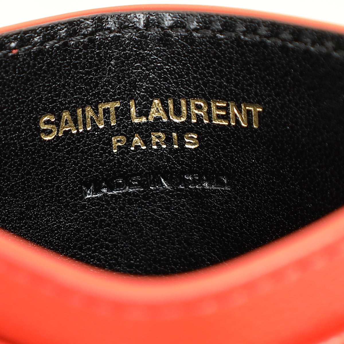 YSL Coral Red Cassandre Matelasse Card Case