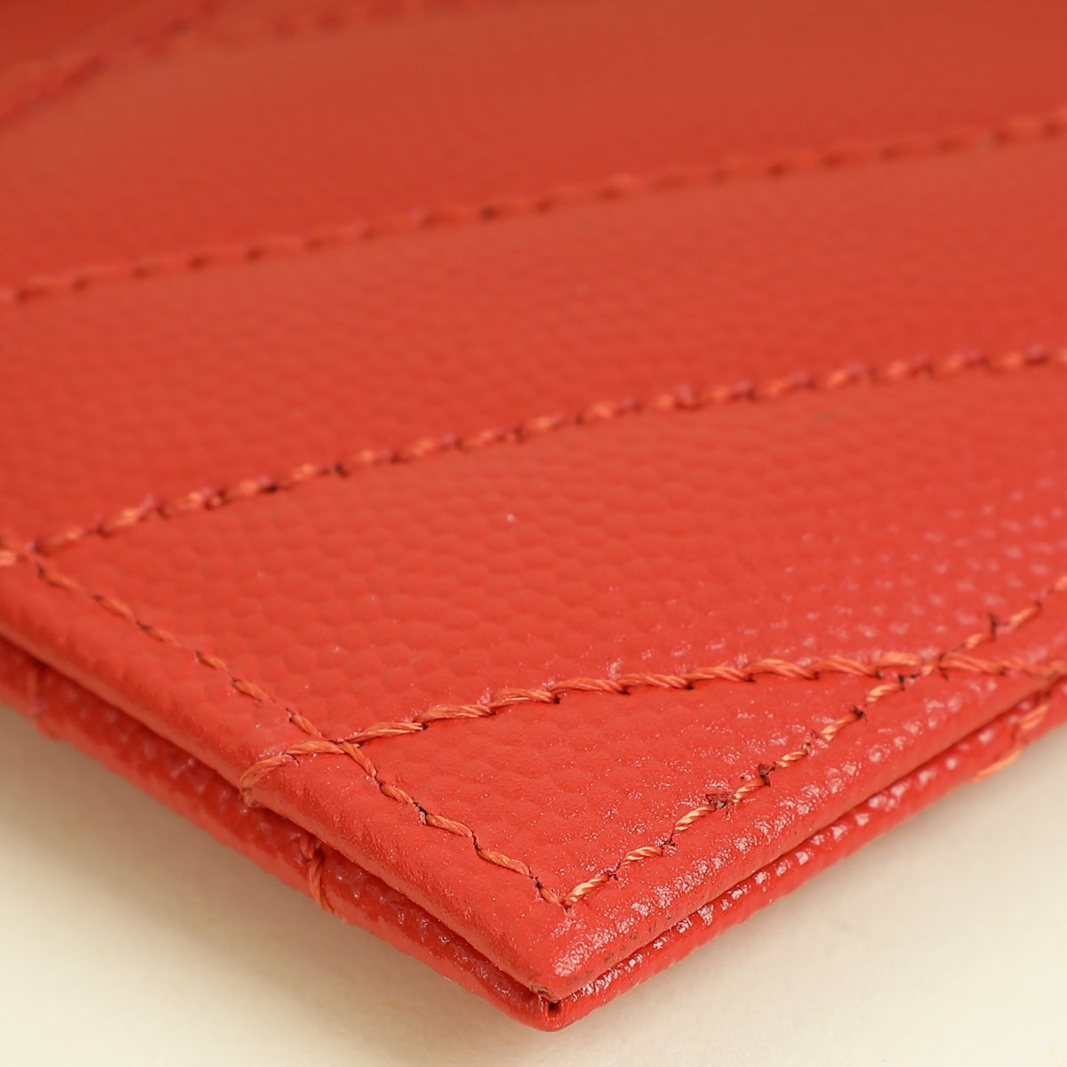 YSL Coral Red Cassandre Matelasse Card Case