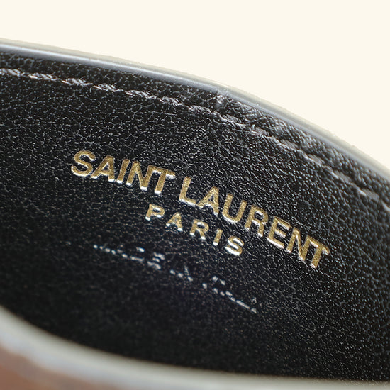 YSL Black Croco Embossed Cassandre Card Holder