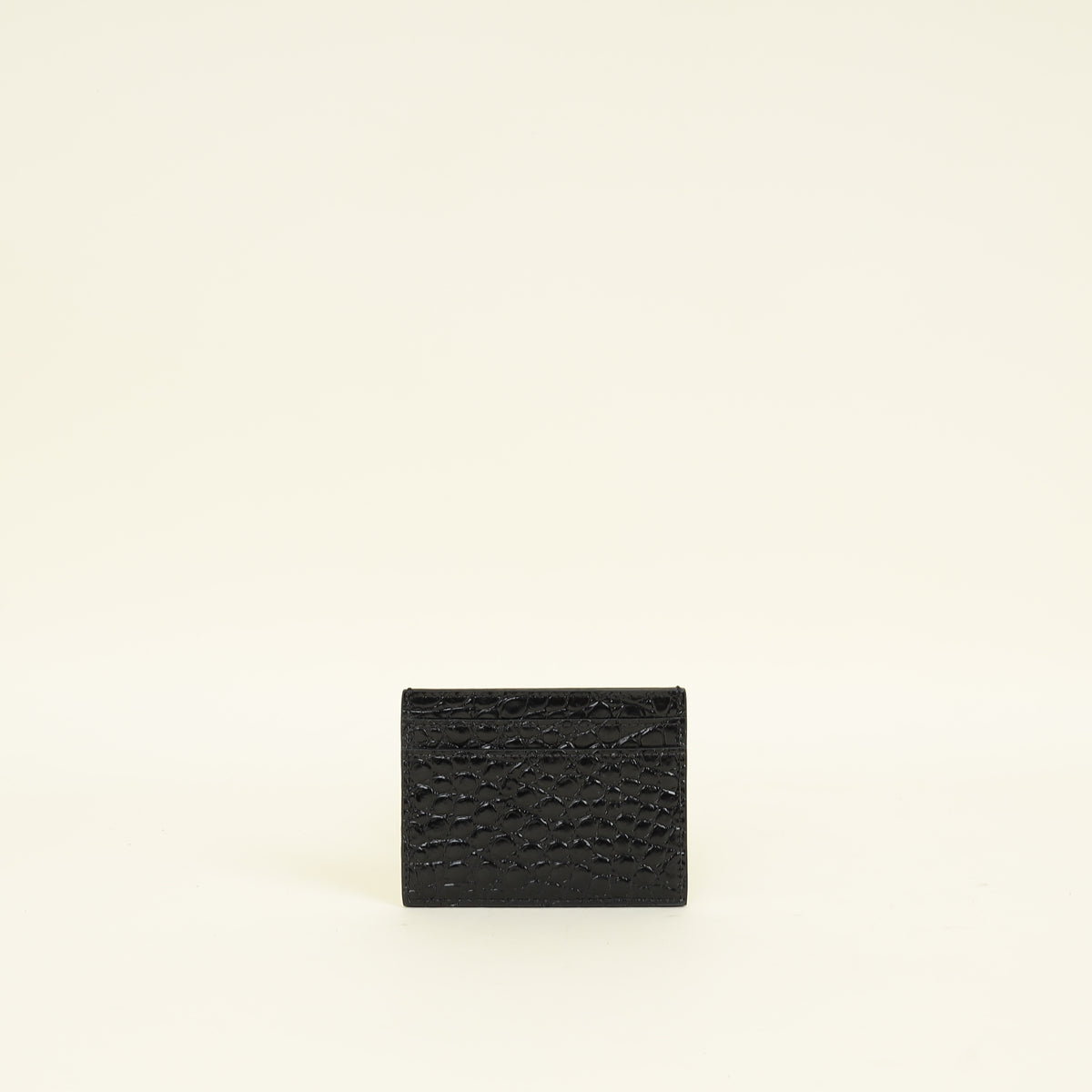 YSL Black Croco Embossed Cassandre Card Holder