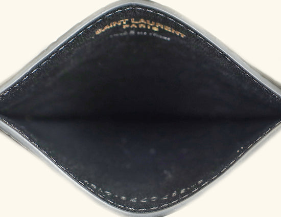 YSL Black Croco Embossed Cassandre Card Holder
