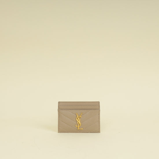 YSL Beige Cassandre Matelasse Card Holder