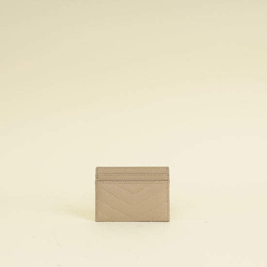 YSL Beige Cassandre Matelasse Card Holder