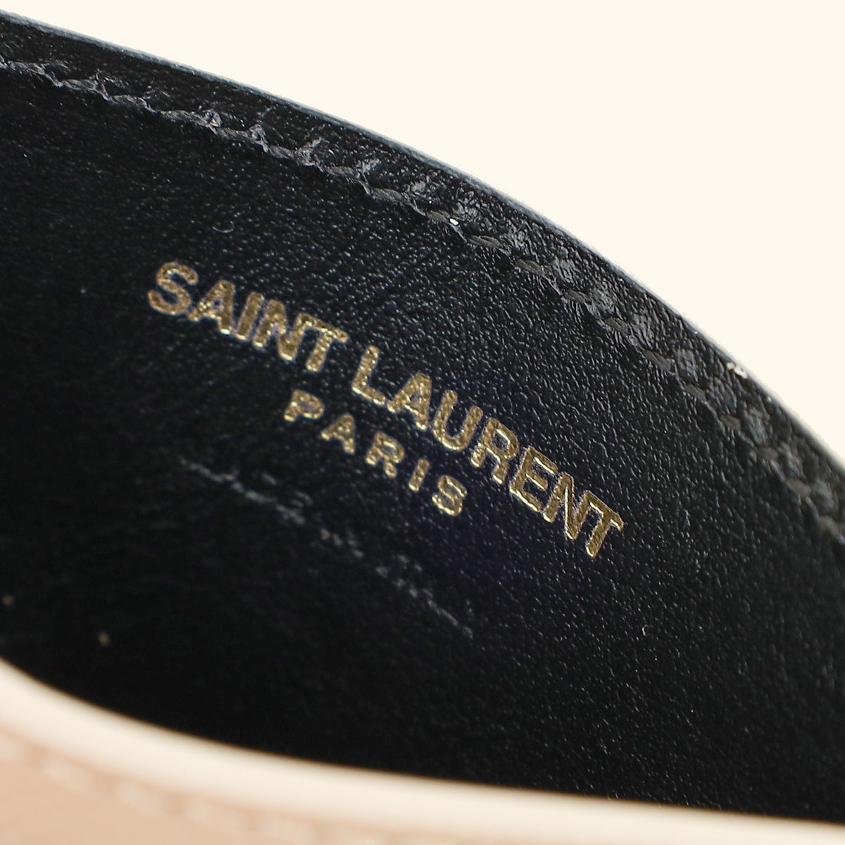 YSL Beige Cassandre Matelasse Card Holder