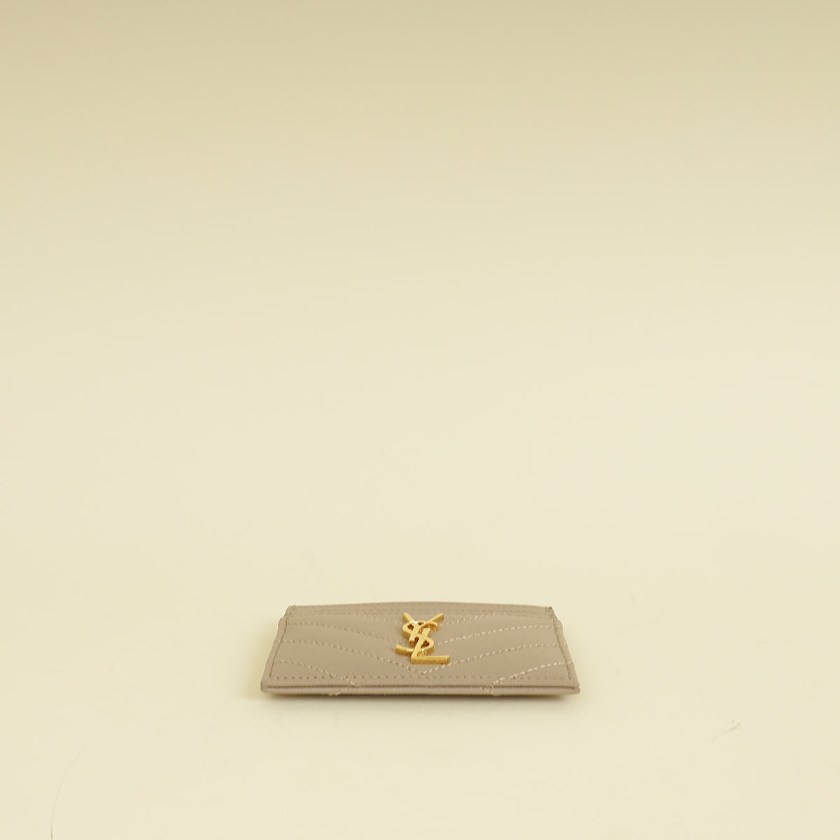 YSL Beige Cassandre Matelasse Card Holder