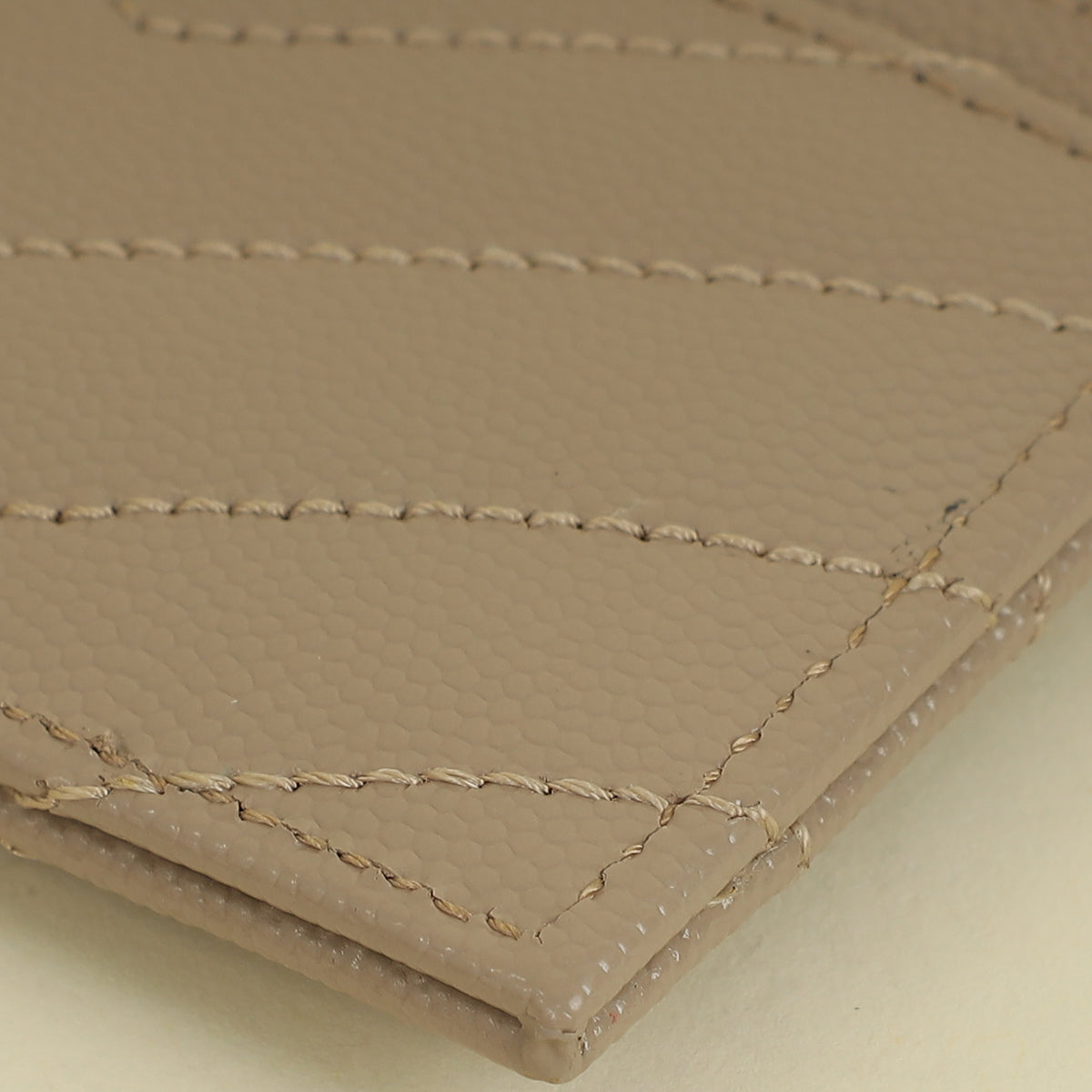 YSL Beige Cassandre Matelasse Card Holder