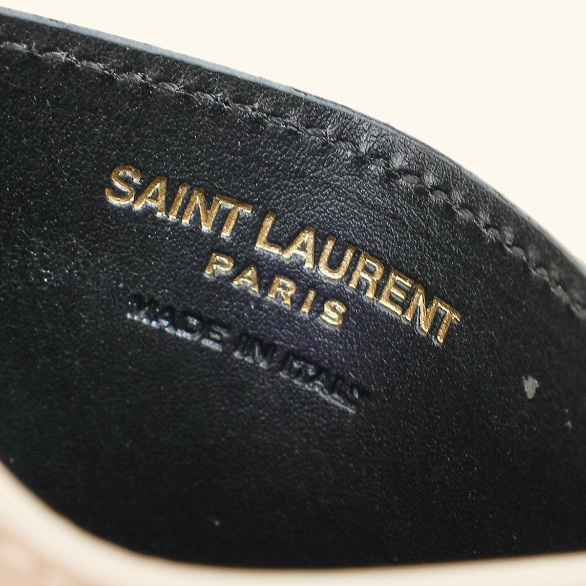 YSL Beige Cassandre Matelasse Card Holder