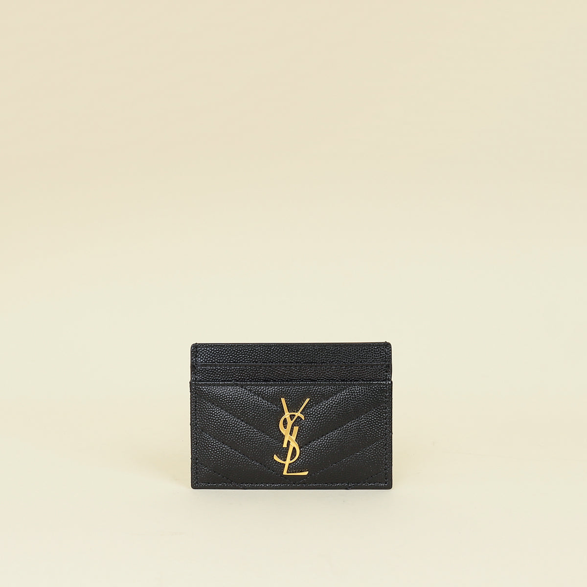 YSL Black Cassandre Matelasse Card Holder