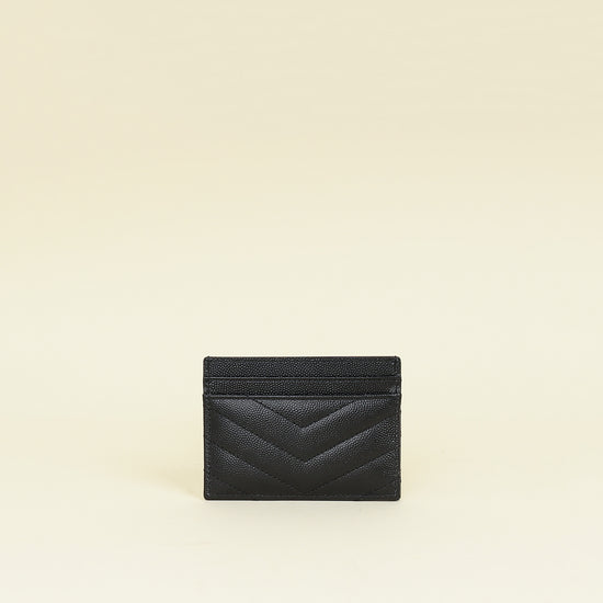 YSL Black Cassandre Matelasse Card Holder