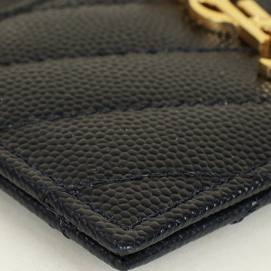 YSL Black Cassandre Matelasse Card Holder