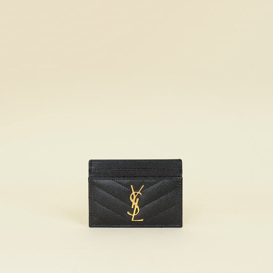 YSL Black Cassandre Matelasse Card Holder