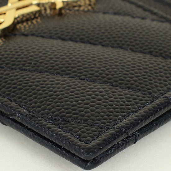 YSL Black Cassandre Matelasse Card Holder