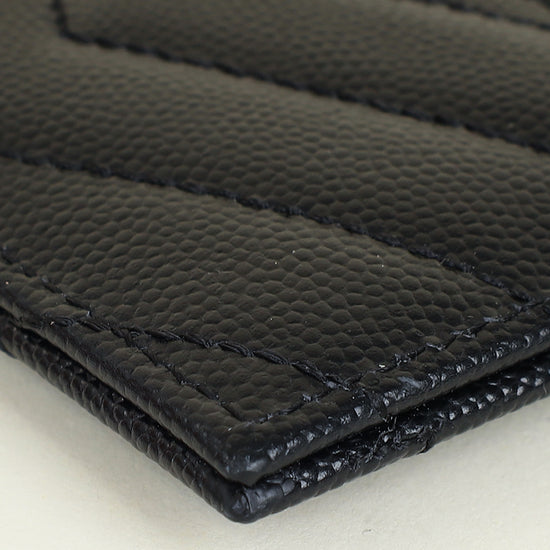 YSL Black Cassandre Matelasse Card Holder