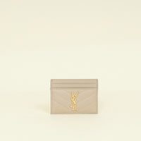 YSL Beige Cassandre Matelasse Card Case