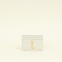 YSL Blanc Vintage Cassandre Matelasse Card Case