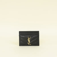 YSL Black Cassandre Matelasse Card Holder