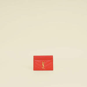 YSL Red Cassandre Card Case