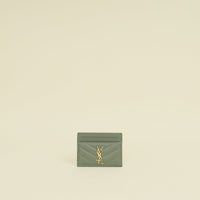 YSL Sage Green Cassandre Card Case