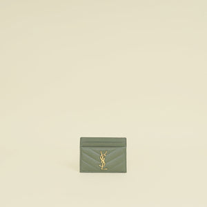 YSL Sage Green Cassandre Card Case