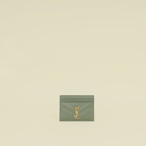 YSL Sage Green Cassandre Card Case