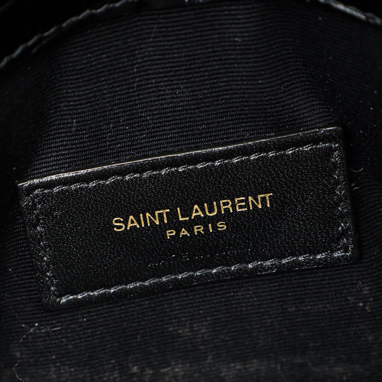 YSL Black Croco Embossed Uptown Clutch