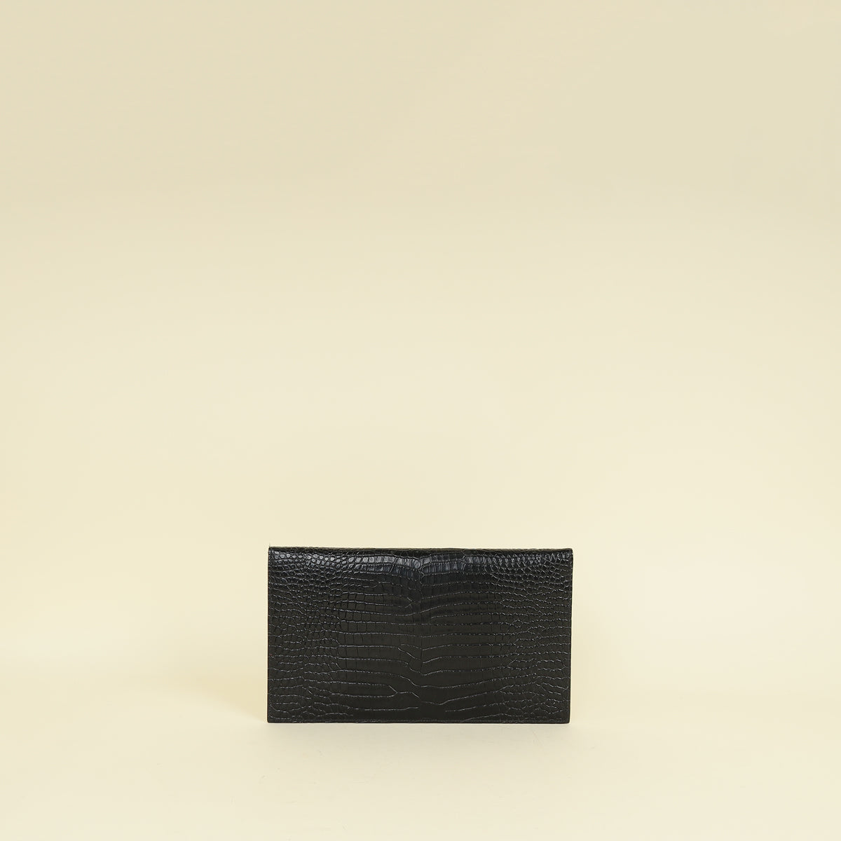 YSL Black Croco Embossed Uptown Clutch
