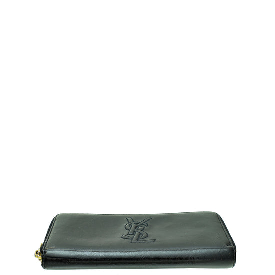 YSL Black Monogram Zip Around Wallet