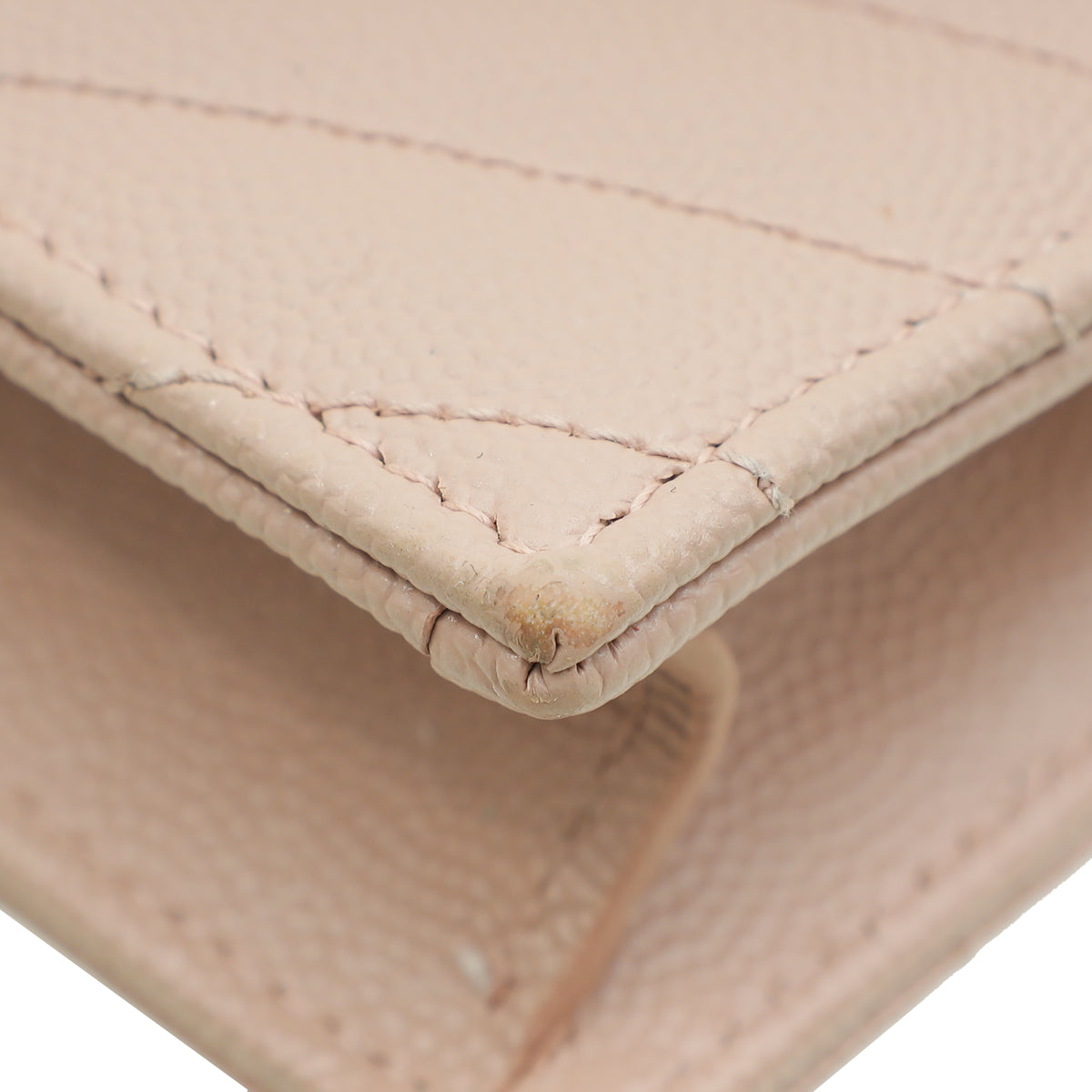 YSL Pale Pink Cassandre Envelope Chain Wallet