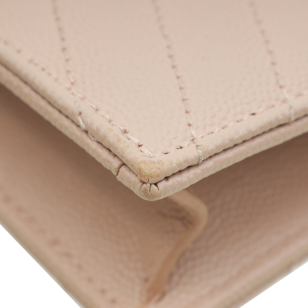 YSL Pale Pink Cassandre Envelope Chain Wallet