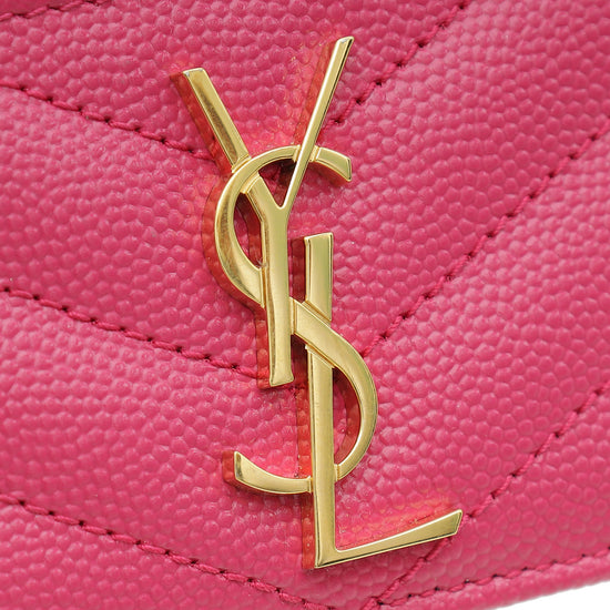 YSL Fuchsia Cassandre Monogram Card Holder