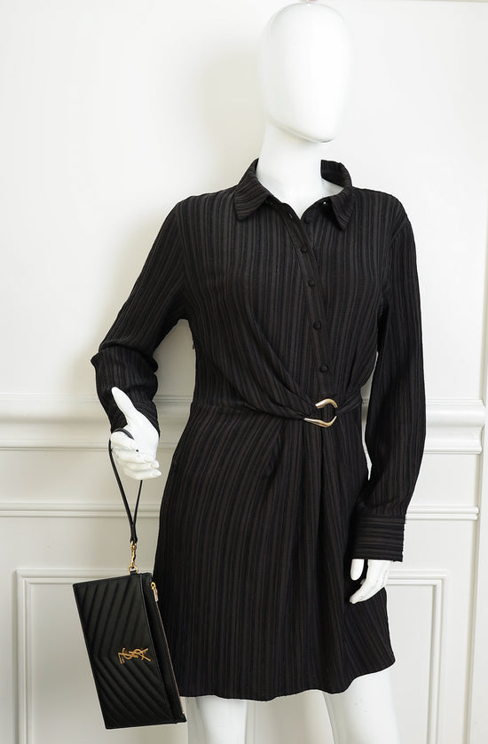 YSL Black Cassandre Matelasse Large Pouch