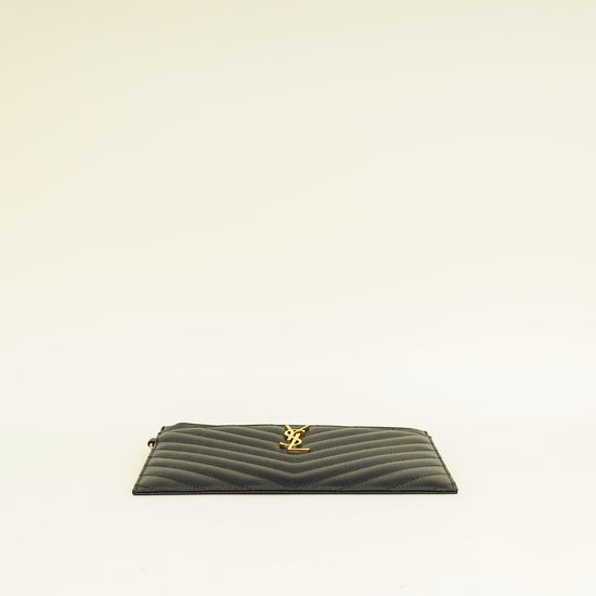 YSL Black Cassandre Matelasse Large Pouch