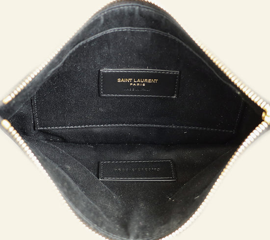 YSL Black Cassandre Matelasse Large Pouch