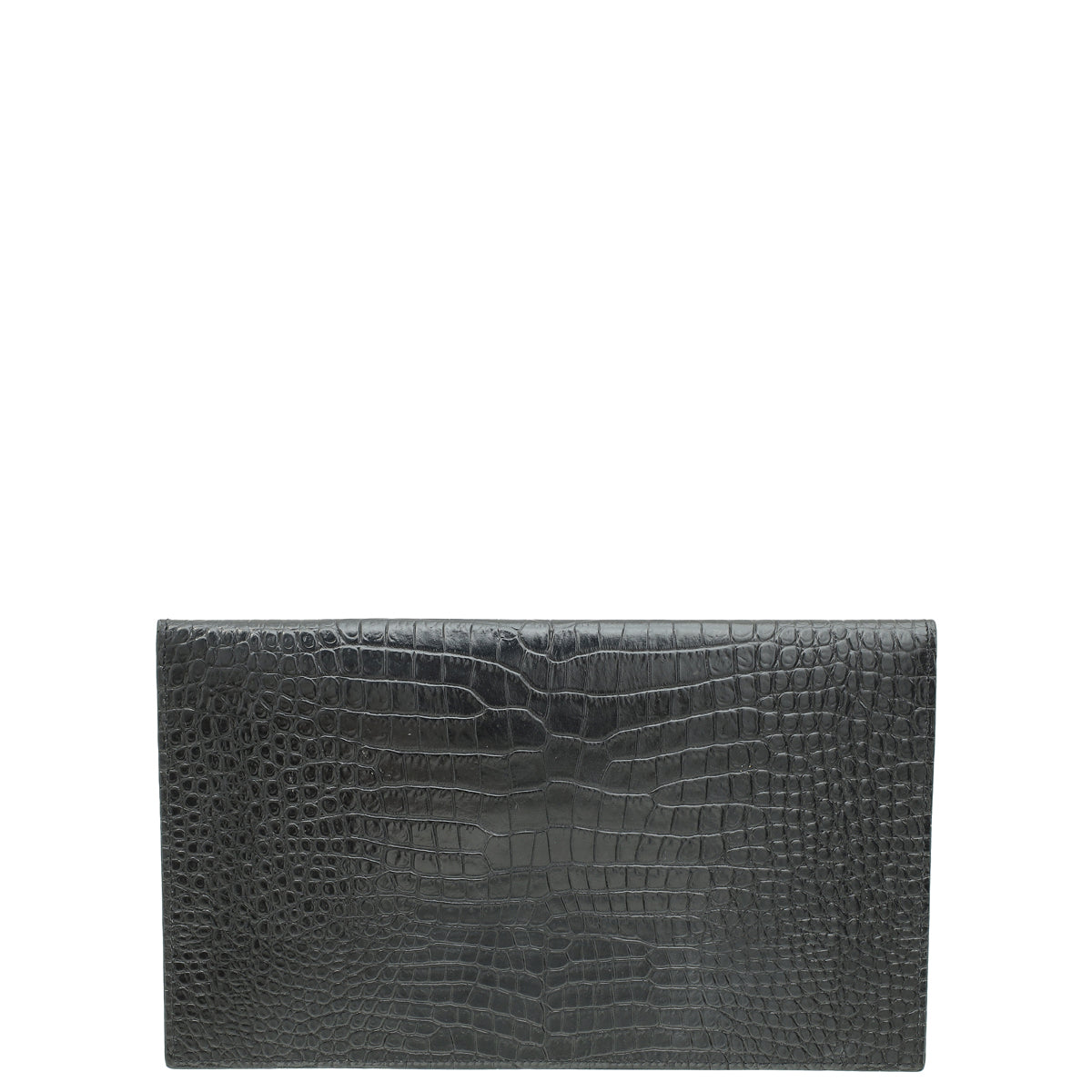 YSL Black Croco Embossed Uptown Pouch-YSL-THE CLOSET