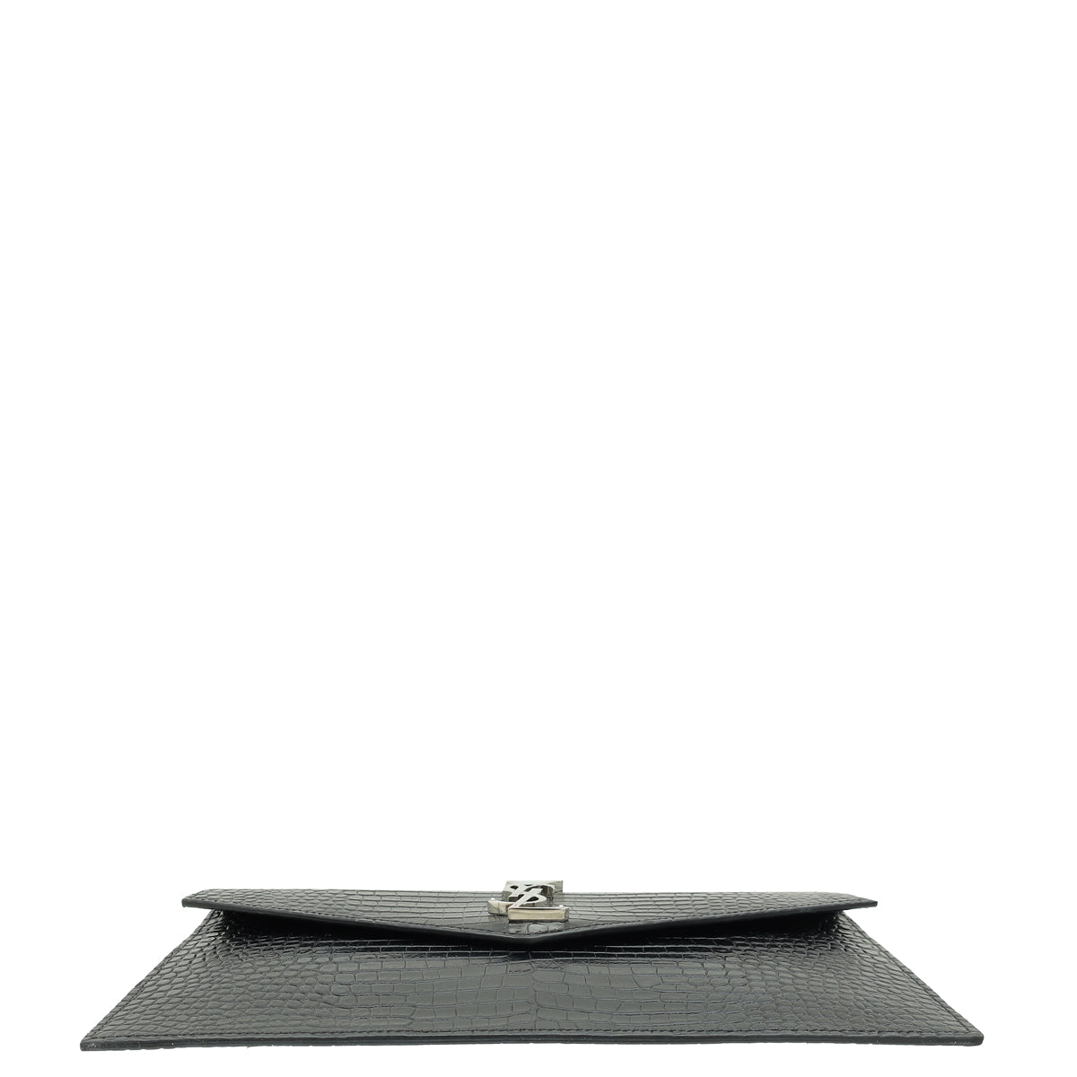 YSL Black Croco Embossed Uptown Pouch-YSL-THE CLOSET