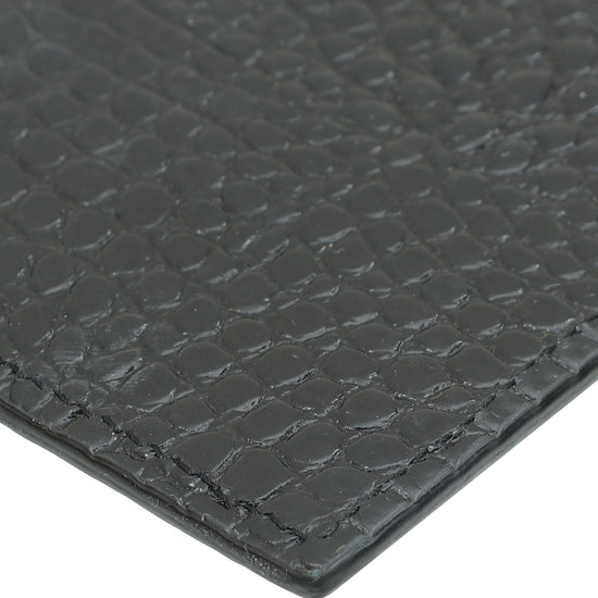 YSL Black Croco Embossed Uptown Pouch-YSL-THE CLOSET