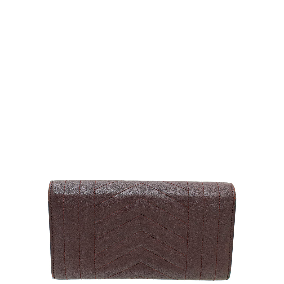YSL Burgundy Mixed Matelasse Quilted Envelope Wallet-YSL-THE CLOSET