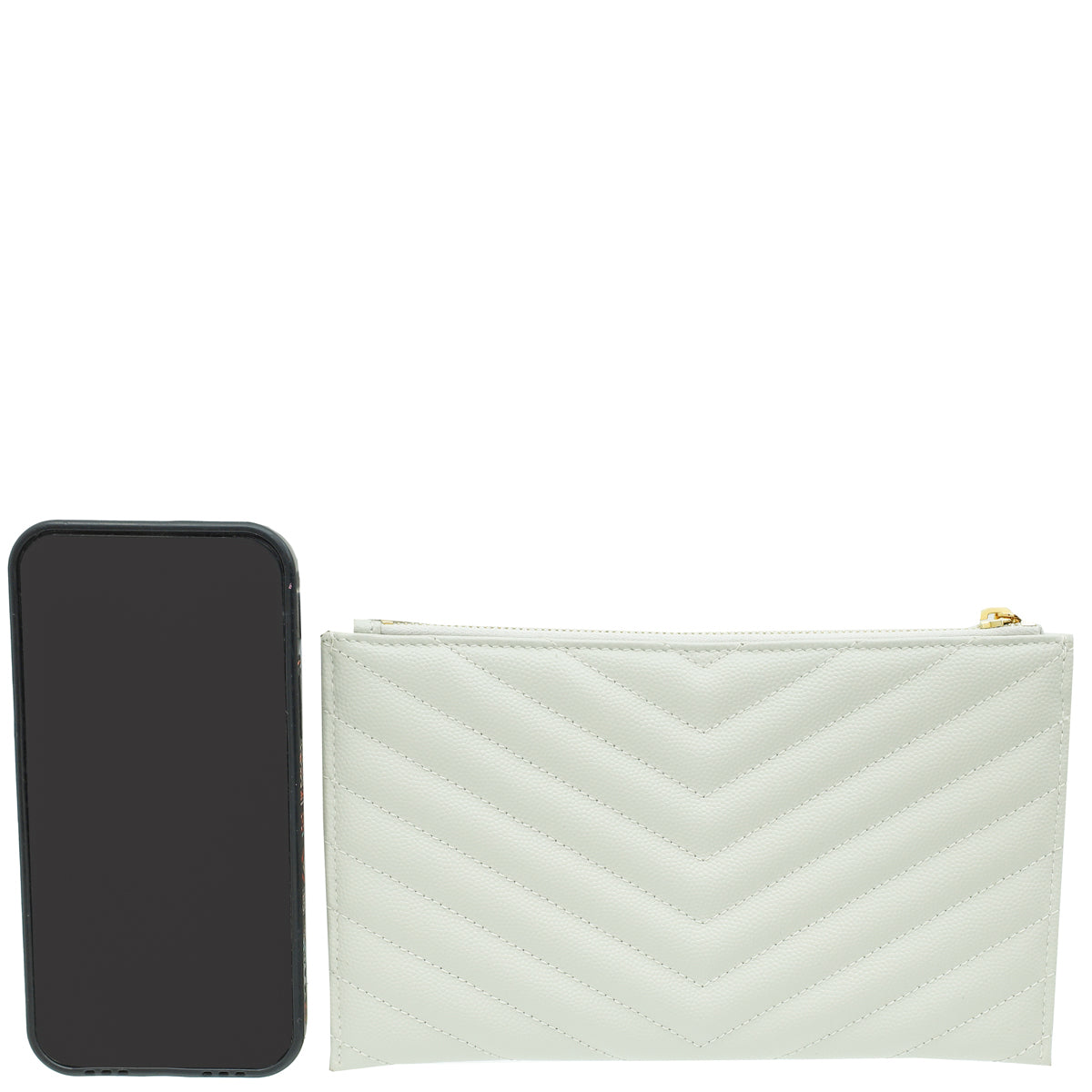 YSL Vintage Blanc Monogram Bill Pouch-YSL-THE CLOSET