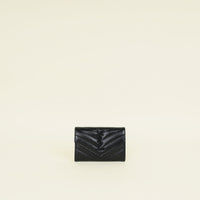 YSL Black Cassandre Chevron Envelope Wallet