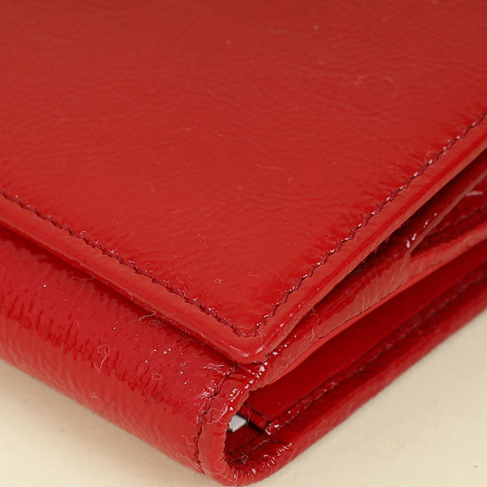 YSL Red Belle De Jour Long Wallet