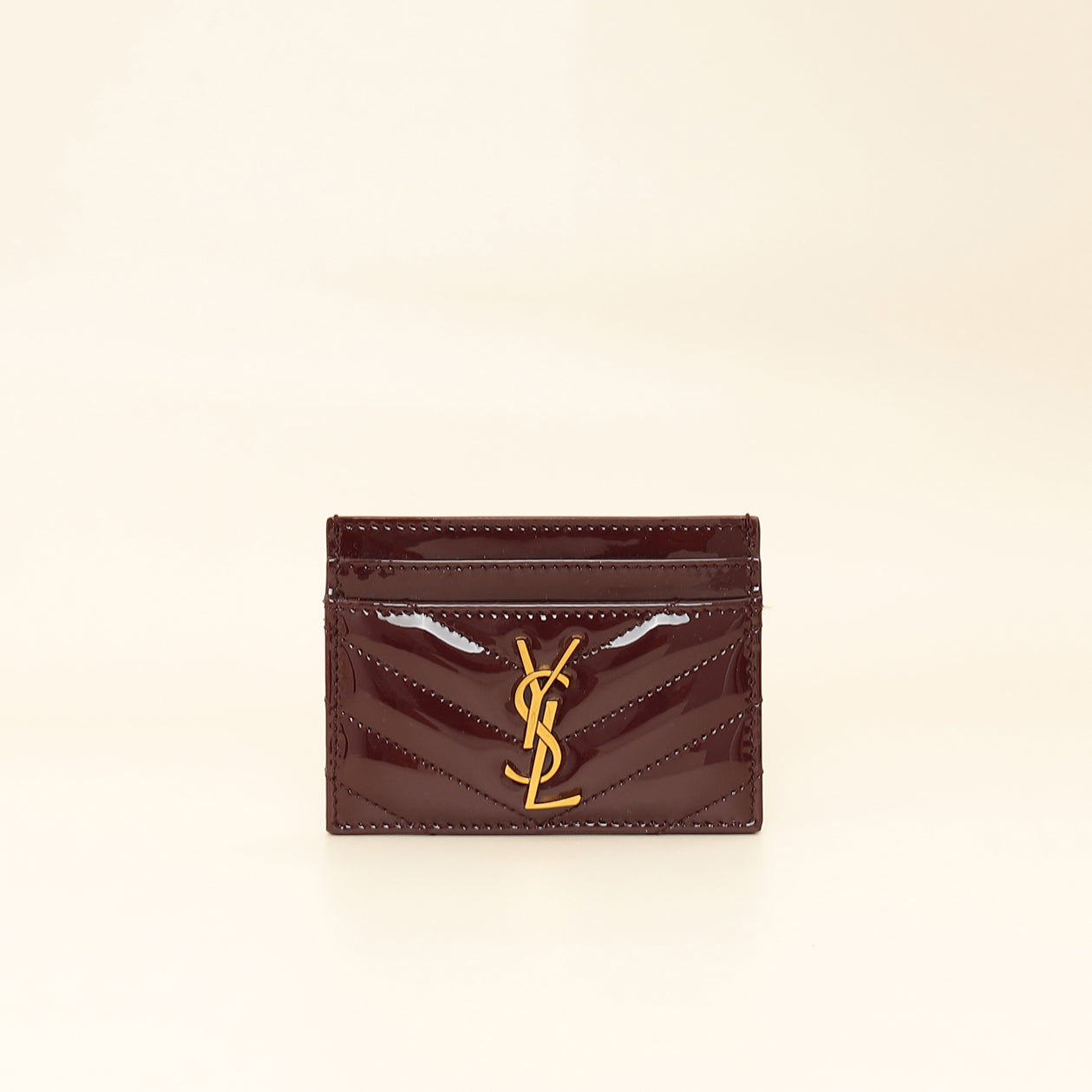 YSL Wine Red Cassandre Card Holder-YSL-THE CLOSET