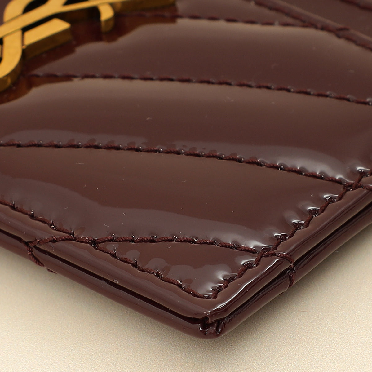 YSL Wine Red Cassandre Card Holder-YSL-THE CLOSET