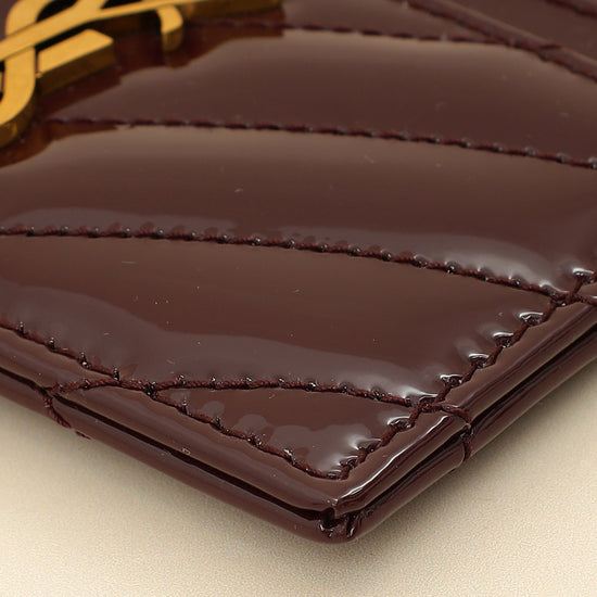 YSL Wine Red Cassandre Card Holder-YSL-THE CLOSET