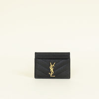 YSL Black Cassandre Matelasse Card Holder