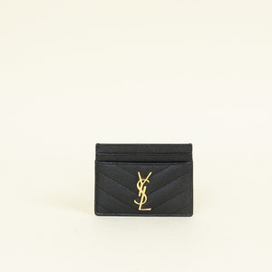 YSL Black Cassandre Matelasse Card Holder