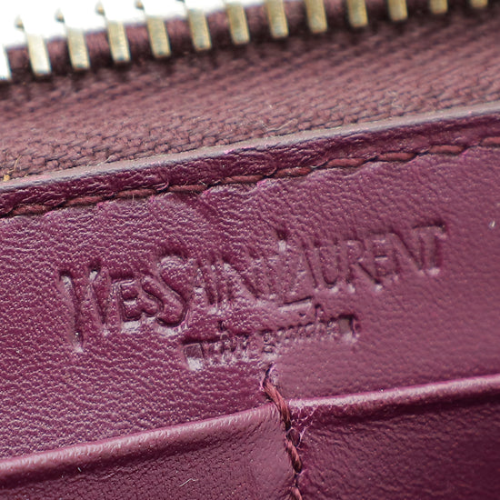 YSL Violet Belle De Jour Zip Around Wallet